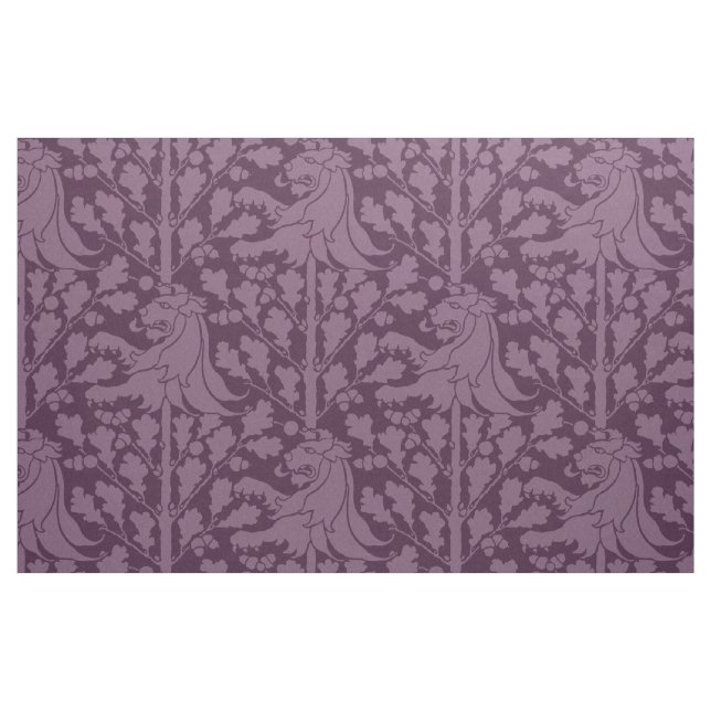 Tissu Lion et chêne, aubergine (Fat Quarter)