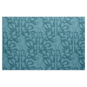 Tissu Lion et chêne, bleu paon