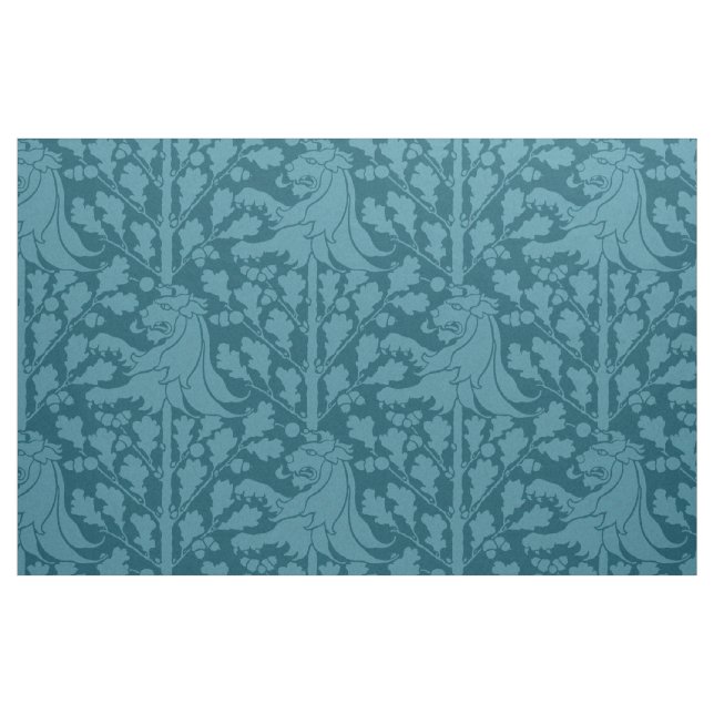Tissu Lion et chêne, bleu paon (Fat Quarter)