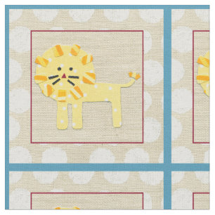 Tissu Lion jaune avec le pois blanc