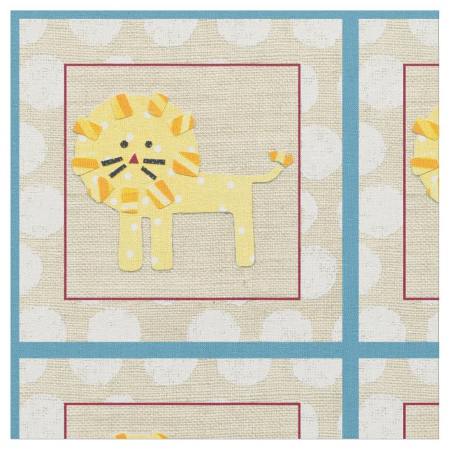 Tissu Lion jaune avec Pois blancs (Fermer)