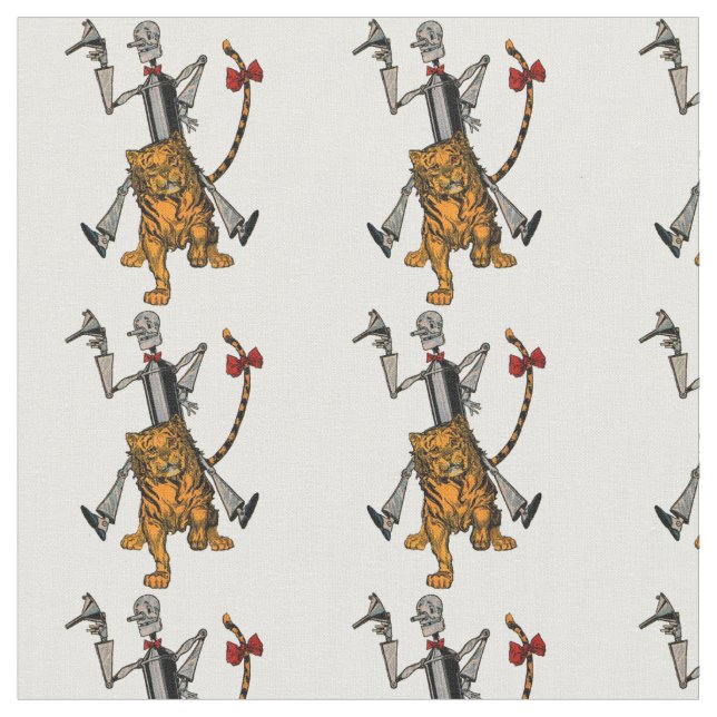 Tissu Lion vintage et TinMan de Oz (Fermer)