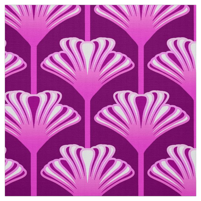 Tissu Lis d'art déco, pourpre d'améthyste et orchidée (Échantillon)