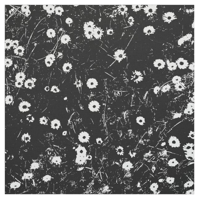 Tissu Lit de marguerites HC - noir et blanc (Échantillon)