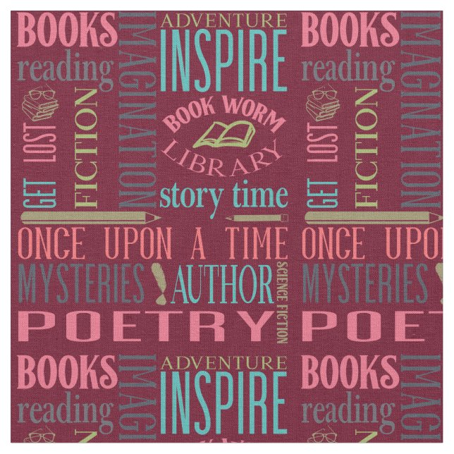 Tissu Livres et bibliothèque Art du métro (Fermer)