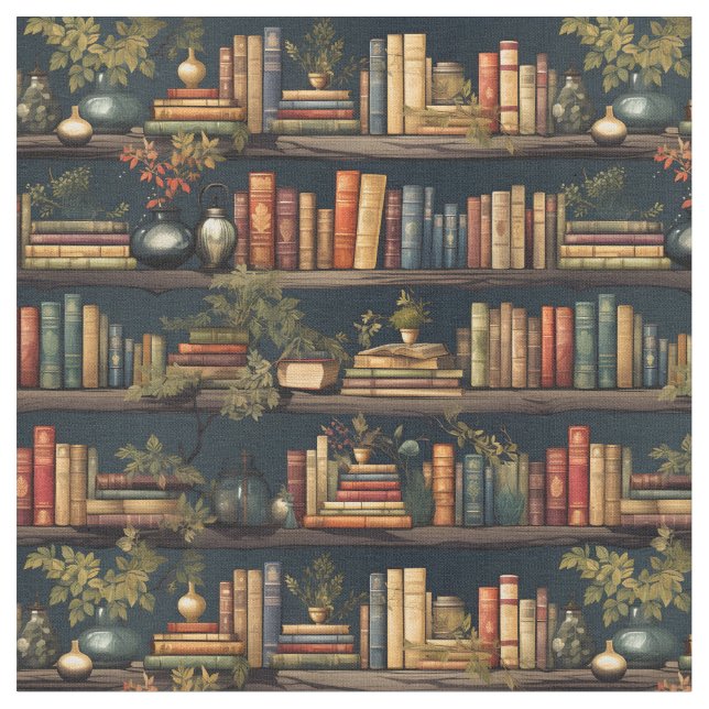 Tissu Livres Et Plante (Fermer)