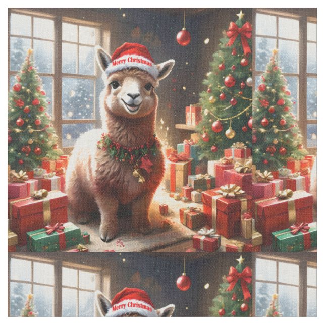 Tissu Llama Noël, (Fermer)