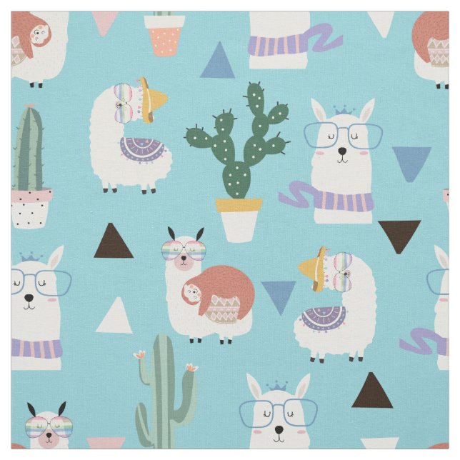 Tissu Llamas Cactus et Slots (Échantillon)