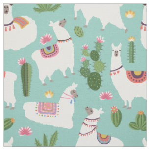 Tissu Llamas et Cactus