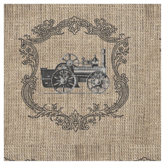 Tissu Locomotive Vintage Burlap (Fermer)