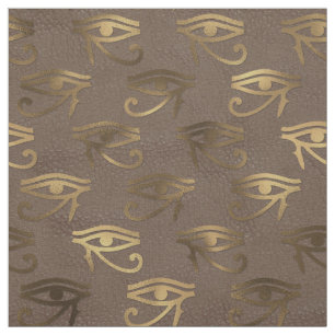 Tissu L'oeil de l'Egypte métallurgique sur le Brown