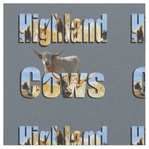 Tissu Logo des photos de vaches Highland,