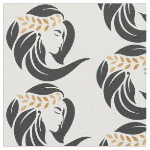 Tissu Logo simple de salon de coiffure noir et or coiffe