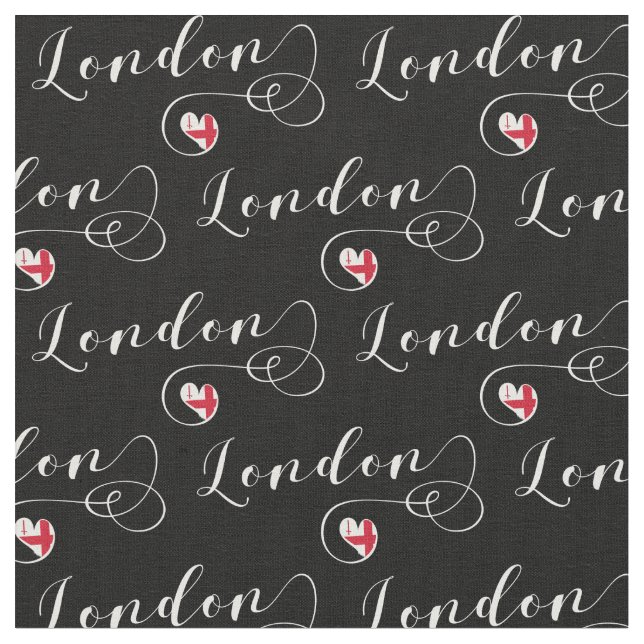 Tissu London Flag Heart, Angleterre (Fermer)