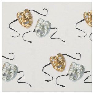 Tissu L'or réaliste argent tragédie comédie masques