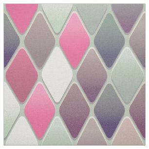 Tissu losange rose vert pastel
