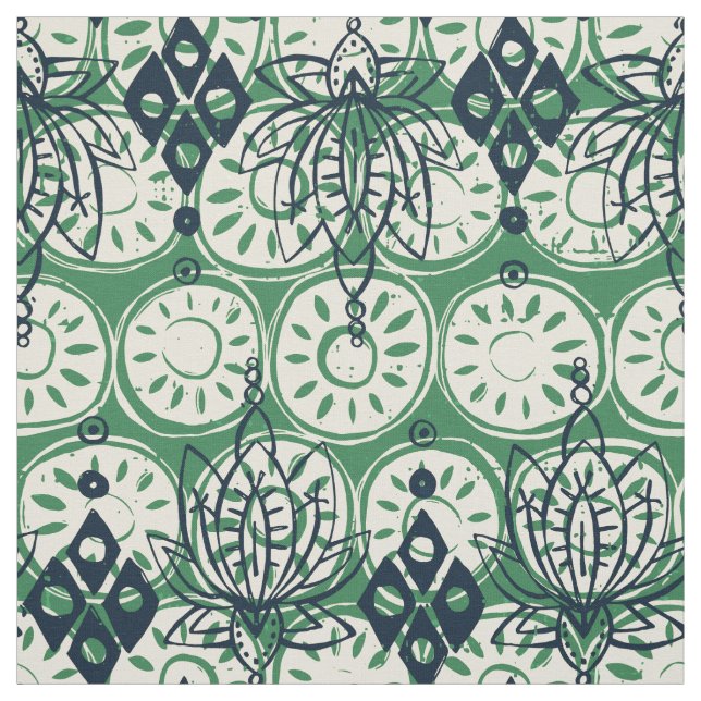 Tissu losange vert (Échantillon)