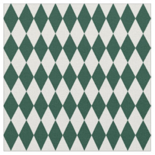 Tissu Losanges Arlequin Ivoire & Vert Foncé