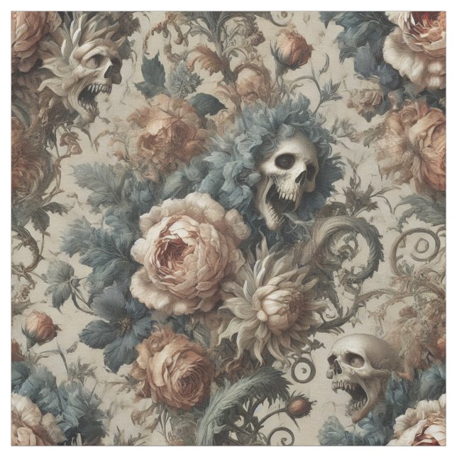 Tissu L'Ossuaire Chthonique - Tuile de déclaration gothi (Échantillon)