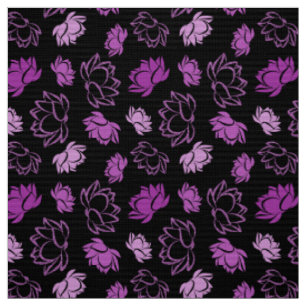 Tissu Lotus Flower Motif en couleur violet