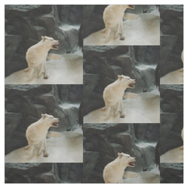 Tissu Loup blanc (Échantillon)