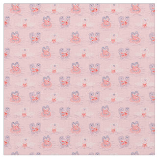 Tissu Loutres, cygnes, grenouilles Lecture Livres Valent