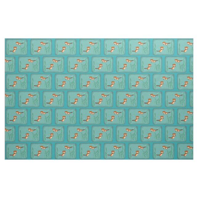 Tissu Loutres nageant (Fat Quarter)