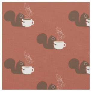 Tissu Louveur de café écureuil   Amoureux des animaux am