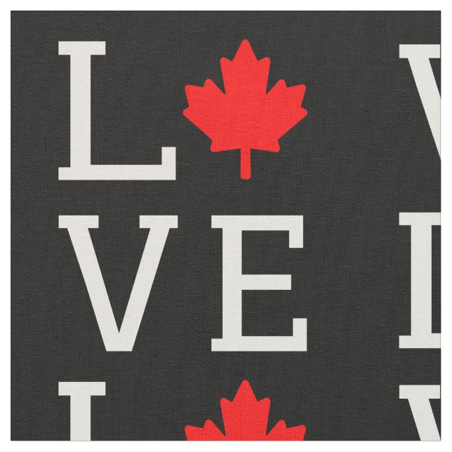 Tissu love canada maple leaf canadian (Fermer)