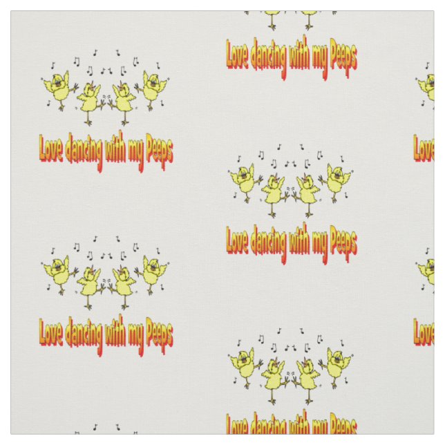 Tissu Love Dancing With My Peeps Chicken Dancers Fabric (Échantillon)