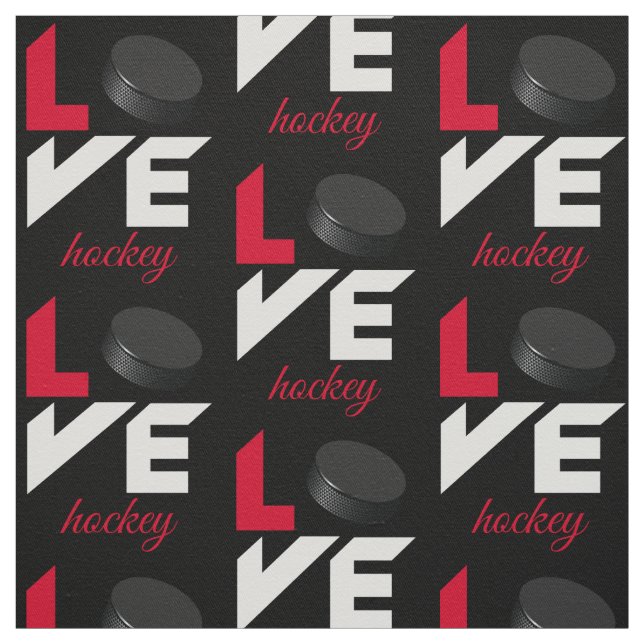 Tissu Love hockey (Échantillon)