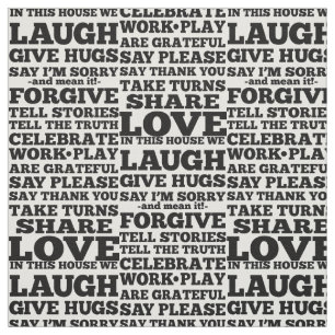 Tissu Love Laugh Citation Imprimer Motif Fabric