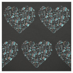 Tissu Love Law - Minimaliste Lunaire Vert Coeur