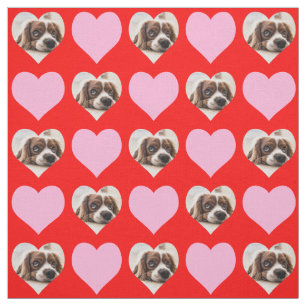 Tissu Love My Dog Animal de compagnie Modèle photo Coeu