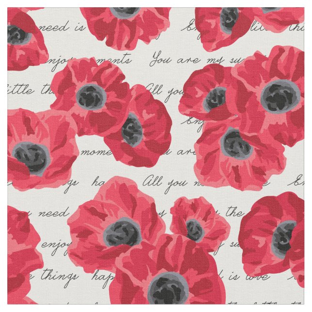 tissu love poppies (Fermer)