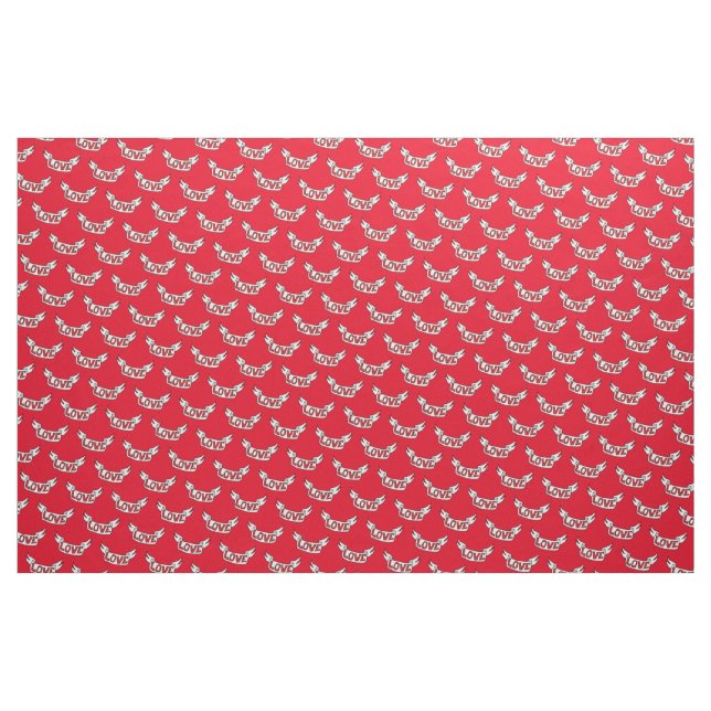 Tissu Love Scroll Message romantique sur le rouge (Yard)