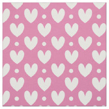 Love White Heart Pois Motif Pink Wenjr