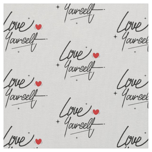 Tissu Love Yourself manuscrit Motif de script (Fermer)