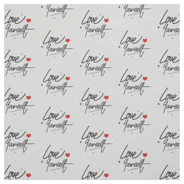 Tissu Love Yourself manuscrit Motif de script (Échantillon)
