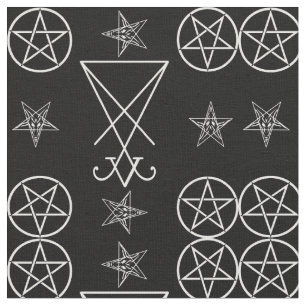 Tissu Lucifer Sigil Pentagrams Occulte Goth Fabric