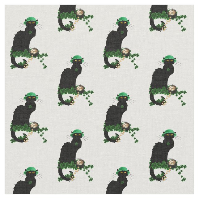 Tissu Lucky Le Conversation Noir Saint Patrick's Day (Fermer)