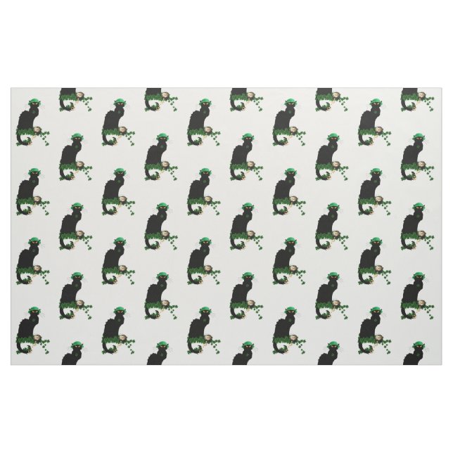 Tissu Lucky Le Conversation Noir Saint Patrick's Day (Yard)