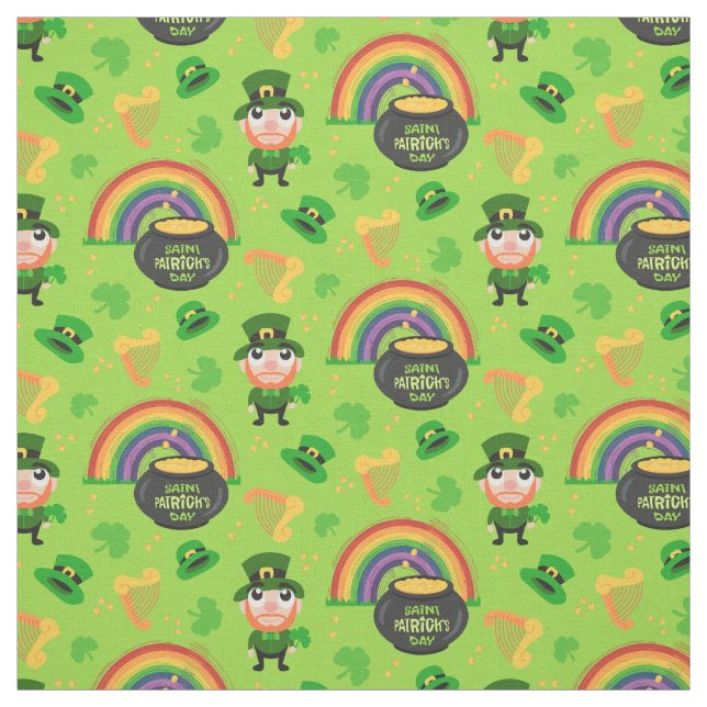 Tissu Lucky Leprechaun - Motif de la Saint-Patrick (Échantillon)