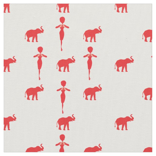 Tissu Lucky Red Elephant (Fermer)