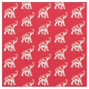 Tissu Lucky Red Elephant