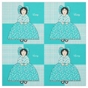 Tissu Lucy Poupée avec Aqua Polka Arrière - plan