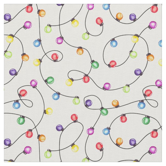 Tissu Lumières de Noël aquarelle (Fermer)
