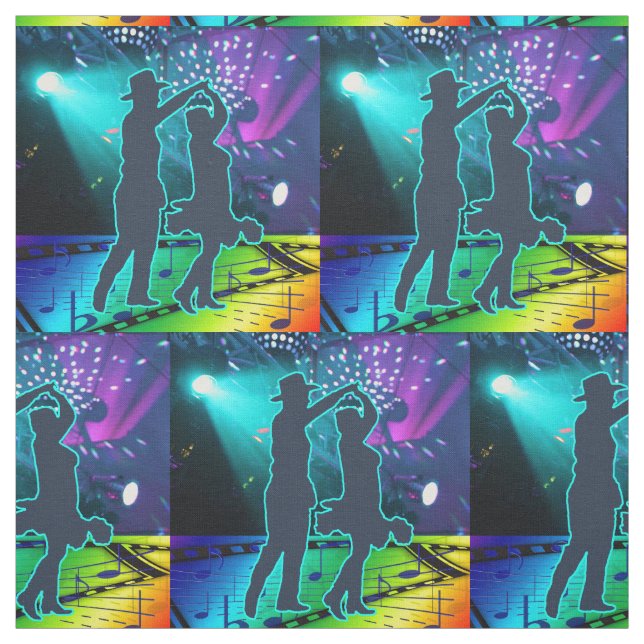 Tissu Lumières et musique occidentales d'étape de (Échantillon)