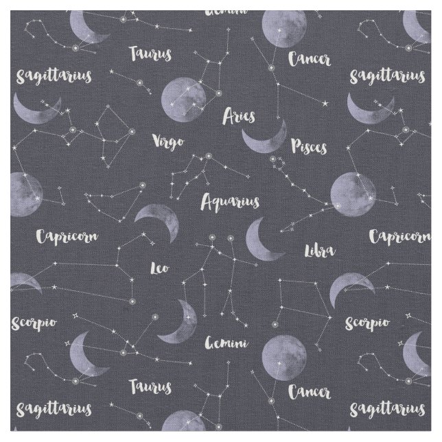 Tissu Lune et constellations (Fermer)