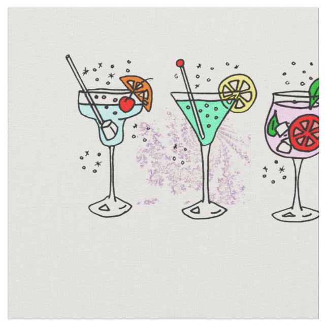 Tissu Lunettes de cocktail colorées (Fermer)